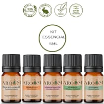 Kit Essencial - Óleos essenciais Aroom 5 ML cada - 5 unidades