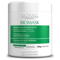 Prohall Máscara Ultra Hidratante Biomask Professional 500g para Fios Secos e Danificados com Hidratação Profunda e Brilho Intenso
