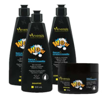 Kit Arvensis Cosméticos Naturais Wow Força e Crescimento Duo Limpeza MasK ( 4 Produtos)