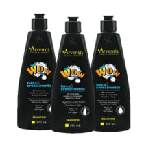 Kit Arvensis Cosméticos Naturais Wow Força e Crescimento Shampoo 300ml (3 Unidades)