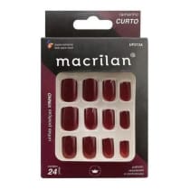Imagem do produto Unhas Postiças Vinho Curto Sem Adesivo Macrilan Ref. Up213a