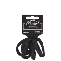 Muah! Meia Calça Preto - Elástico de Cabelo (6 Unidades)