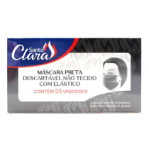 Santa Clara Máscara Preta - Máscara Descartável (25 Unidades)