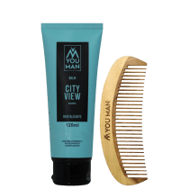 Imagem do produto Kit para barba da linha City View | 2 itens | balm purificante e pente de madeira