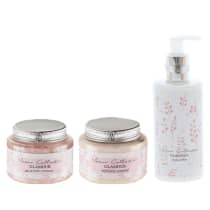 Esfoliante Corporal Sais de Banho e Hidratante Corporal Kit Glamour Flora Vie