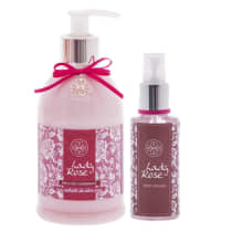 Body Splash e Emulsao Hidratante Corporal Kit Lady Rose Flora Vie