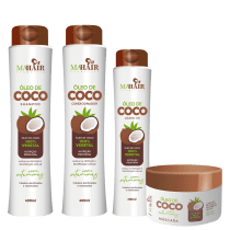 Mahair Óleo de Coco Linha completa - Shampoo 400ml, Condicionador 400ml, Máscara 300ml e Leave In 200ml