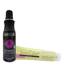 Kit Alergoshop SensiColor Eclat Cor 7.0 Louro Médio + Água Oxigenada Beira Alta 20 Volumes (2 Produtos)