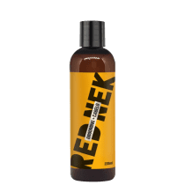 A imagem mostra um frasco marrom de modelador capilar com rótulo amarelo, letras marrom e tampa preta.