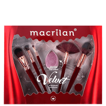 Kit Macrilan Pincéis Velvet Vermelho (6 Produtos)