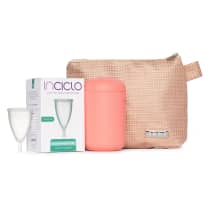 Kit Inciclo Coletor Menstrual Modelo B + Nécessaire Rose Glamour + Cápsula Esterilizadora Rosa (3 Produtos)