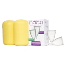 Kit Coletor Menstrual Modelo AB (1 de cada tamanho) + Cápsula Esterilizadora Girassol (2 unidades)