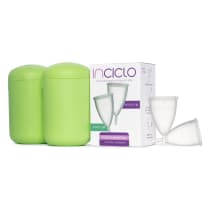 Kit Coletor Menstrual Modelo AB (1 de cada tamanho) + Cápsula Esterilizadora Inciclo Hortelã (2 unidades)