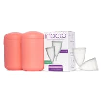 Kit Coletor Menstrual Modelo AB (1 de cada tamanho) + Cápsula Esterilizadora Rosa (2 unidades)