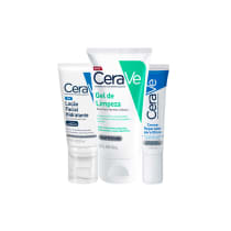 KIT CER GEL DE LIMPEZA FACIAL 150G+CREME PARA OS OLHOS 15G+LOÇÃO HIDRATANTE FACIAL 52ML