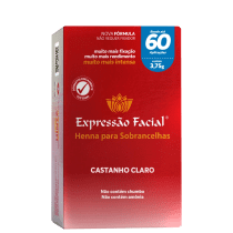 Nova Henna para Sobrancelhas Expressão Facial Castanho Claro 60 Aplicações