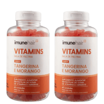 Kit Imunehair Vitamins Tangerina e Morango - Suplemento Alimentar (120 Cápsulas)
