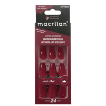 Imagem do produto Macrilan Efeito Gel Vermelho Escuro UP705B - Unhas Postiças (24 Unidades)