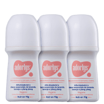 Kit Adorlys Natural Floral - Desodorante Roll-on 3x70g