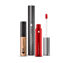 Kit Batom Super Tint Vermetint + Glitter Líquido Dourex + Máscara Extensão de Cílios