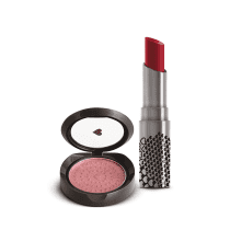 Kit Blush Compacto Cerejetim + Batom Volumão Vermelhê