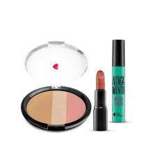 Kit Pó Multiefeitos + Máscara de cílios Escândalo Preti Alongamento + Batom Mate Veludo Marronterra + Caixa Cubo G