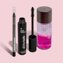 Combo Lápis Olhos Pretuco 1,2g + Máscara para Cílios e Sobrancelhas Incolor 12g + Demaquilante Bifásico 110ml