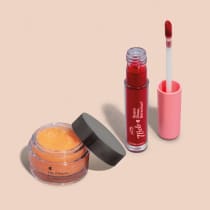 Combo Gloss Labial Explosão de Framboesa 7 Belo 4ml + Esfoliante Labial Lip, Please! 8g