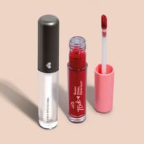 Combo Gloss Labial Explosão de Framboesa 7Belo 4ml + Gloss Efeito Vinil Incolor 4ml
