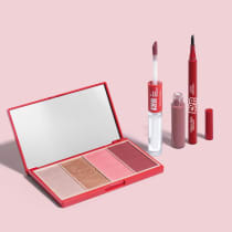 Combo QDB Pod Delas: Paleta Multifuncional 14,2g + Caneta Delineadora Preto 1,2ml + Batom Duo Gloss Nude Deixa o Like 8ml