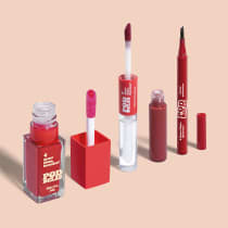 Combo QDB Pod Delas: Caneta Delineadora Preto 1,2ml + Balm Tint Jelly Vermelho ao Vivo 6,5ml + Batom Duo Gloss Vermelho se Inscreve 8ml