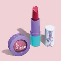 Combo QDB Divertida Make!: Blush Cremoso 2,3g + Batom Cremoso Rosa Radiante 3,5g