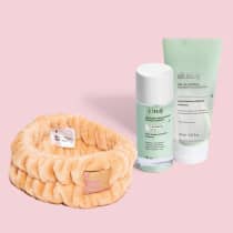 Combo Skin.q: Gel de Limpeza 150ml + Solução Renovadora 110ml + Faixa de Skincare