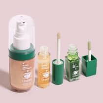 Combo QDB Guaraná Antarctica: Gloss Labial 10ml + Iluminador Líquido Rosto e Corpo 30ml + Blush Líquido Que Muda de Cor 6,8ml