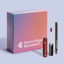 Combo Presente Natal: Batom Líquido Terracota Empatia 5ml+ Lápis Olhos Esfumador Pretô 200mg + Caixa de Presente P