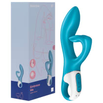 Imagem do produto Satisfyer embrace me Azul - Vibrador estimulador de clitóris e ponto g com motor duplo, 12 modos de vibrações potentes
