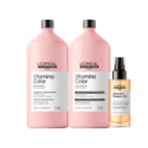 Imagem do produto Kit L'Oréal Professionnel - Shampoo 1,5L , Condicionador 1,5L Vitamino Color + Óleo 90ml Absolut Repair Gold
