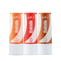 Imagem do produto Combo Balm Labial Vult&Fruit-Tella®: Rosa Perolado Fruit Mix 3,5g + Marrom Caramelo 3,5g + Vermelho Morango 3,5g