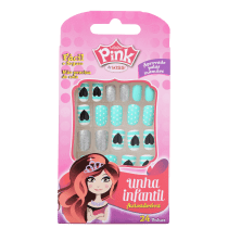 Kiss New York Pink Infantil Pop Princess Coração - Unhas Postiças