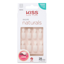 Kiss New York Salon Naturals Quadrado Curto com Aba - Unhas Postiças 13g