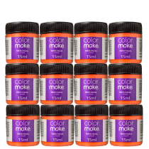 Kit Colormake Fluorescente Laranja - Tinta Líquida 12x15ml