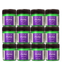 Kit Colormake Fluorescente Verde - Tinta Líquida 12x15ml