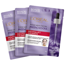 Kit L'Oréal Paris Revitalift Hialurônico Preenchedora - Máscara Facial 3x30g
