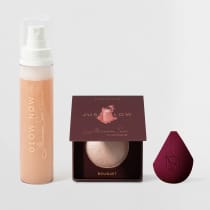 Kit Iluminador Just Glow + Iluminador Glow Now Spray Rose + Esponja Sister Blend