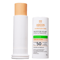 Protetor Solar Facial Adcos Fotoproteção Diária Stick Ultraleve FPS 50 Peach 12g