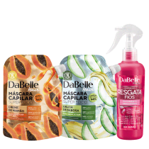 Kit DaBelle Hair Resgata Fios Tratamento Obrigatório + Super Food de Mamão + Super Food de Babosa (3 produtos)
