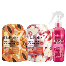 Kit DaBelle Hair Resgata Fios Tratamento Obrigatório + Super Food de Mamão + Super Food Maçã de (3 produtos)