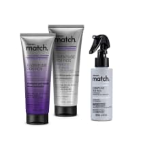 Combo Match Juventude dos Fios Brancos Naturais: Shampoo Desamarelador 250ml + Condicionador Desamarelador 250ml + Spray Volumador 100ml