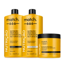 Combo Match Fonte da Nutrição: Shampoo 1L + Condicionador 1L + Máscara Capilar 500ml