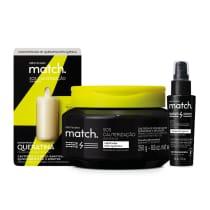 Combo Match SOS Cauterização Pós-Química: Máscara Capilar 250g + Sérum Capilar 50ml + Concentrado de Queratina 15ml